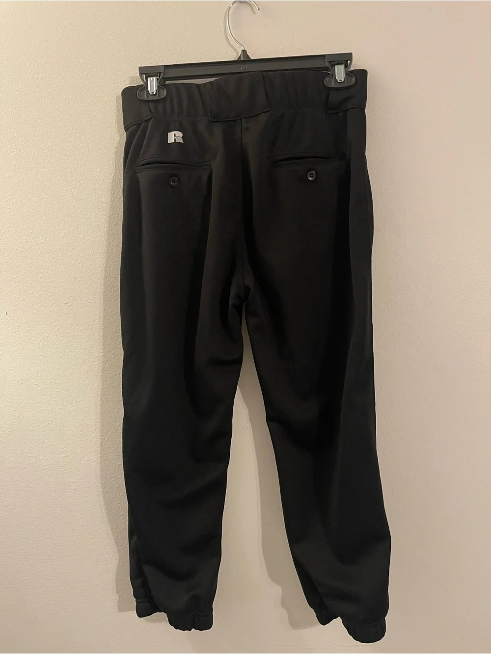 Russell Athletic Black Jogger Pants with Double-Button Waist